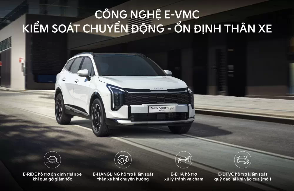 CÔNG NGHỆ E-VMC KIỂM SOÁT CHUYỂN ĐỘNG, ỔN ĐỊNH THÂN XE